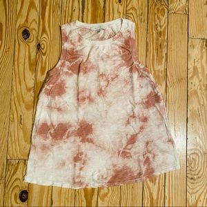 EUC Anthropologie Pink & White Tie Dye Tank Top